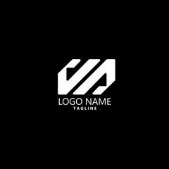initial VA logo design vector