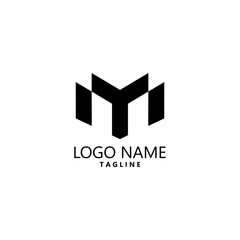 letter MY logo design vector