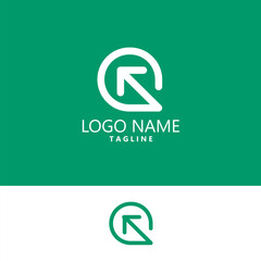 letter Q arrow logo design vector