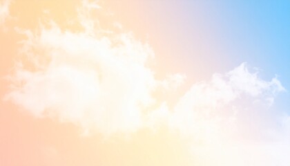 A soft cloud background with a pastel colored orange to blue gradient.