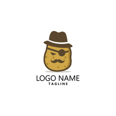 potato mafia logo design vector