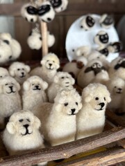 A sheep doll made from wool