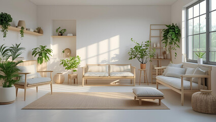 Fototapeta premium modern loft interior living room