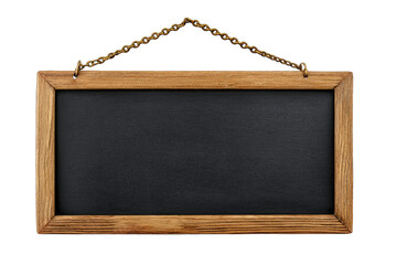 Wooden framed chalkboard hanging by rope