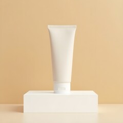 Blank cosmetic cream tube packaging mockup