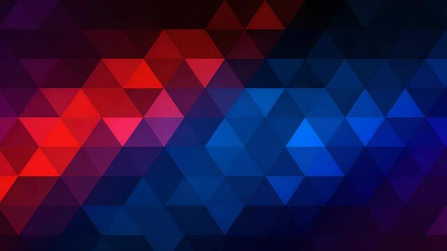 Abstract Triangle Background with Gradient Of Red Pink Purple And Blue Tones Mosaic Polygon Design for Modern Digital Display