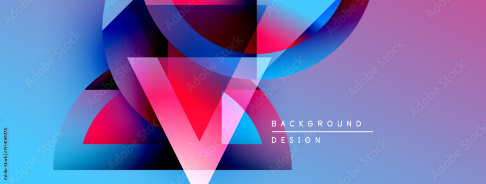 Aufkleber Abstract geometric design. Vibrant colors blend, creating dynamic visual effect. Modern background suitable for various projects.