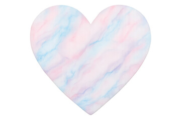 Fototapeta premium Pastel pink and blue marble heart pattern displaying soft, romantic texture, representing emotional connection against transparent backdrop