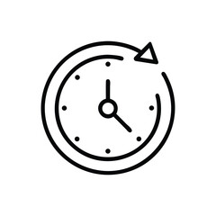 Clock with arrow showing time passing or progress concept.
