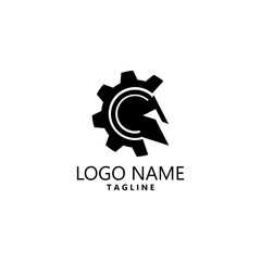 Spartan gears logo design vector