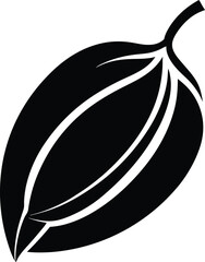 Cocoa Pod Silhouette icon on transparent background