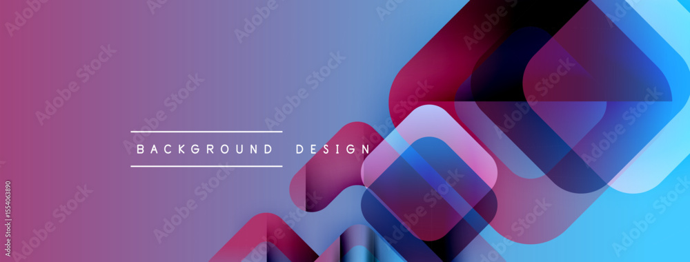 Poster Abstract gradients overlap, creating dynamic visual effect. Purple, blue hues dominate composition. Text reads background design.