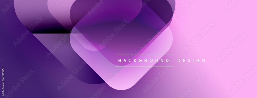 Poster Abstract purple, pink gradients create dynamic layers. Modern design features flowing shapes, text overlay. Minimalist aesthetic.