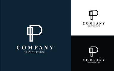 Minimalist letter P logo design for your business. Monogram luxury logo