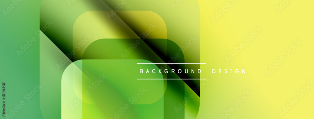 Aufkleber abstract geometric shapes overlap, creating vibrant green, yellow gradients. modern design element f
