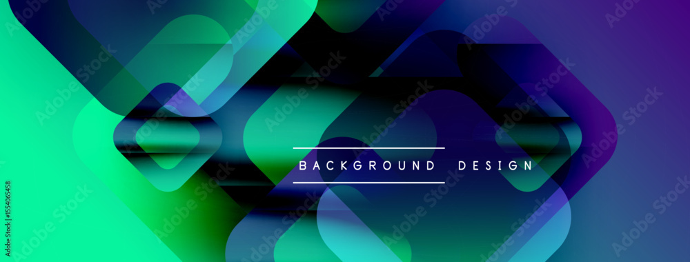 Aufkleber Abstract fluid shapes, vibrant gradients. Modern design elements create dynamic visual experience. Colors blend seamlessly.