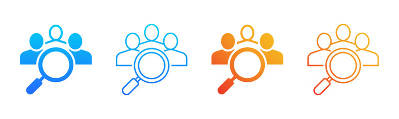 Recruitment icon sheet multiple style collection