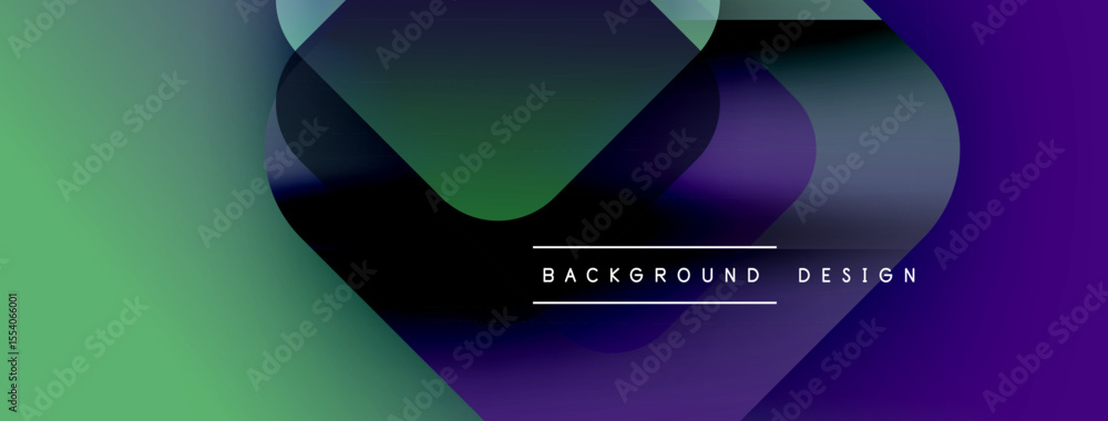 Aufkleber Abstract gradients overlap, creating dynamic visual effect. Text reads background design. Colors include green, purple, black. Modern aesthetic.