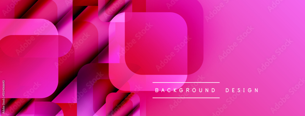 Poster abstract pink design features overlapping rectangles, gradients. modern aesthetic suitable for banne