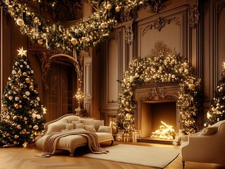 Fototapeta premium Golden Hour Christmas
