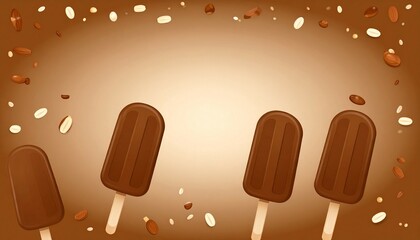 illustration of chocolate ice cream stick for background