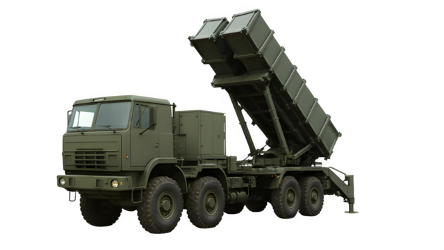 Patriot Missile Defense Battery in Firing Position PNG