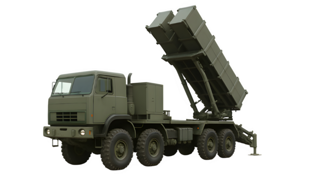 Patriot Missile Defense Battery in Firing Position PNG