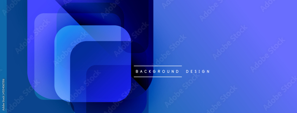 Aufkleber abstract blue gradients create modern design. overlapping shapes suggest depth, texture. minimalist 