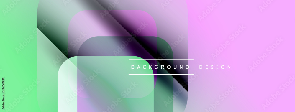 Poster Abstract gradients blend, creating dynamic visual effect. Soft colors overlap, forming modern background design. Minimalist text present.