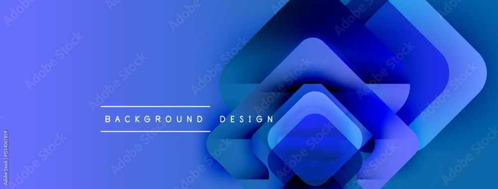 Poster Abstract blue layers create dynamic composition. Gradient shades suggest depth, modern aesthetic. Text reads background design.