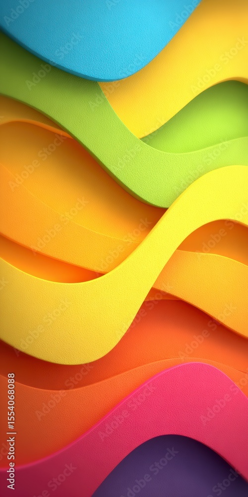 Poster abstract colorful wave pattern multicolored wavy layers 512x1024 pixels