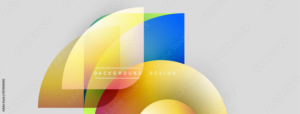 Aufkleber Abstract colorful shapes overlap, creating dynamic background. Gradient hues blend smoothly, offering modern visual appeal.
