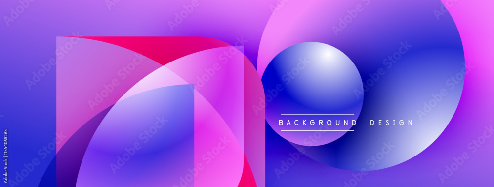 Aufkleber Abstract fluid shapes, vibrant purple hues, modern design. Gradient colors blend seamlessly creating dynamic composition. Text reads background design.