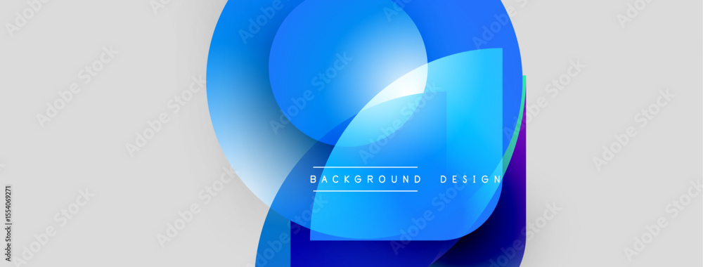 Aufkleber Abstract blue shapes overlap, creating dynamic visual effect. Light gradients enhance modern design aesthetic. Text reads background design.