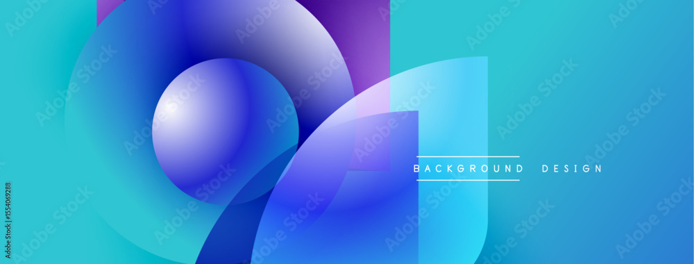 Aufkleber Abstract blue purple shapes overlap. Gradient colors create dynamic visual effect. Modern design suitable for backgrounds, banners.