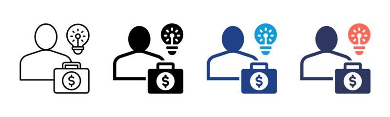 Entrepreneur icon sheet multiple style collection