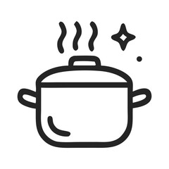 Obraz premium Cooking pot filled with delicious steaming food, suitable for recipes, cooking blogs, food magazines, culinary concepts, and social media posts