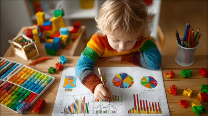 Visual representation of child development stages illustrating growth progression healthy cognitive and emotional development through educational playful activities learning milestones and p98764447 2