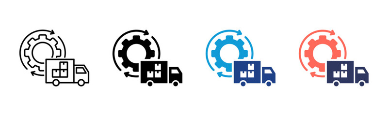 Supply Chain Management icon sheet multiple style collection
