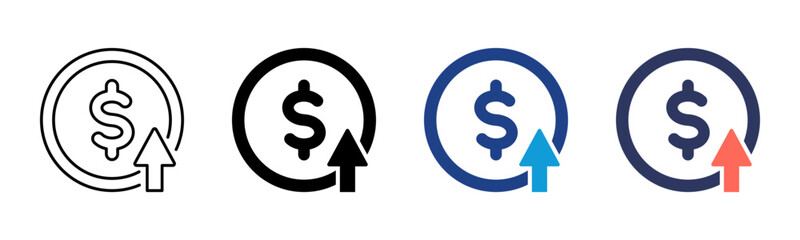 Cash Up icon sheet multiple style collection