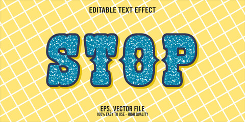 Editable text effect STOP word art typography illustration template style premium vector