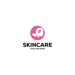 This logo features a silhouette of a woman's face with leaf elements, for a skincare brand.