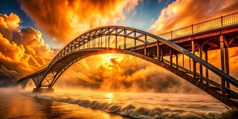 Obraz premium Arched Bridge at Golden Hour