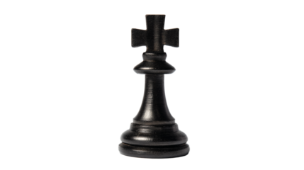 a black chess piece with a cross on it