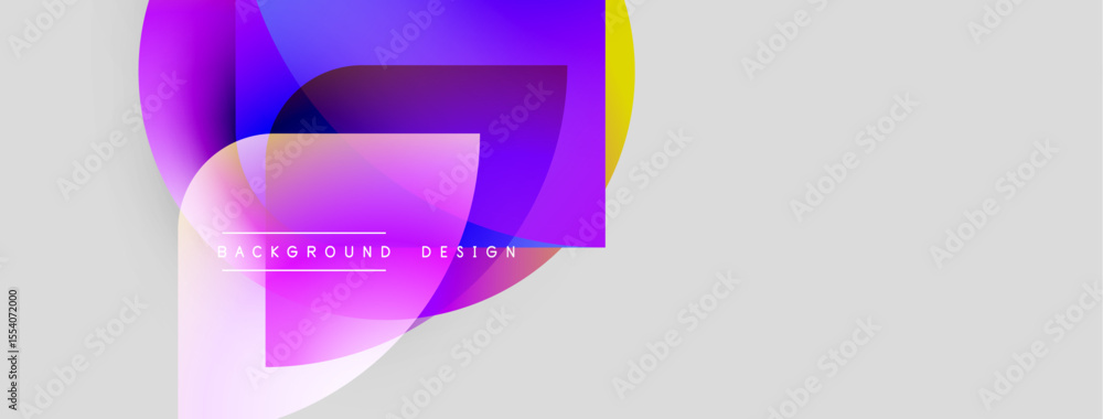 Poster Abstract shapes overlap, creating vibrant color gradients. Text reads background design within composition. Modern, minimalist aesthetic.