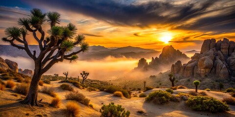 Fototapeta premium Desert Landscape at Sunset