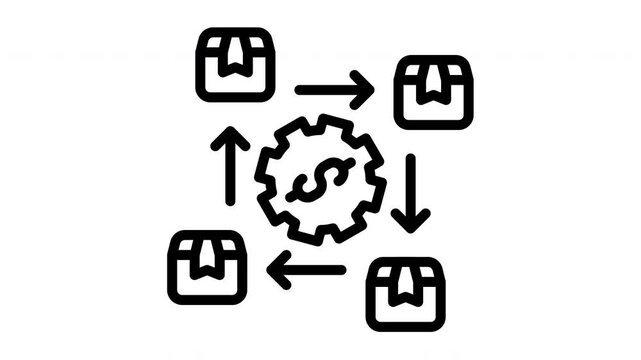 value chain minimalist line animation
