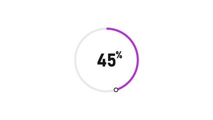 45% number loading circle icon illustration 4K resolution.