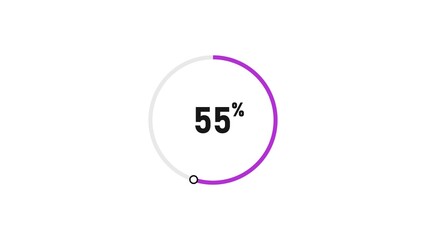55% number loading circle icon illustration 4K resolution.