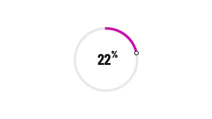 22% number loading circle icon illustration 4K resolution.